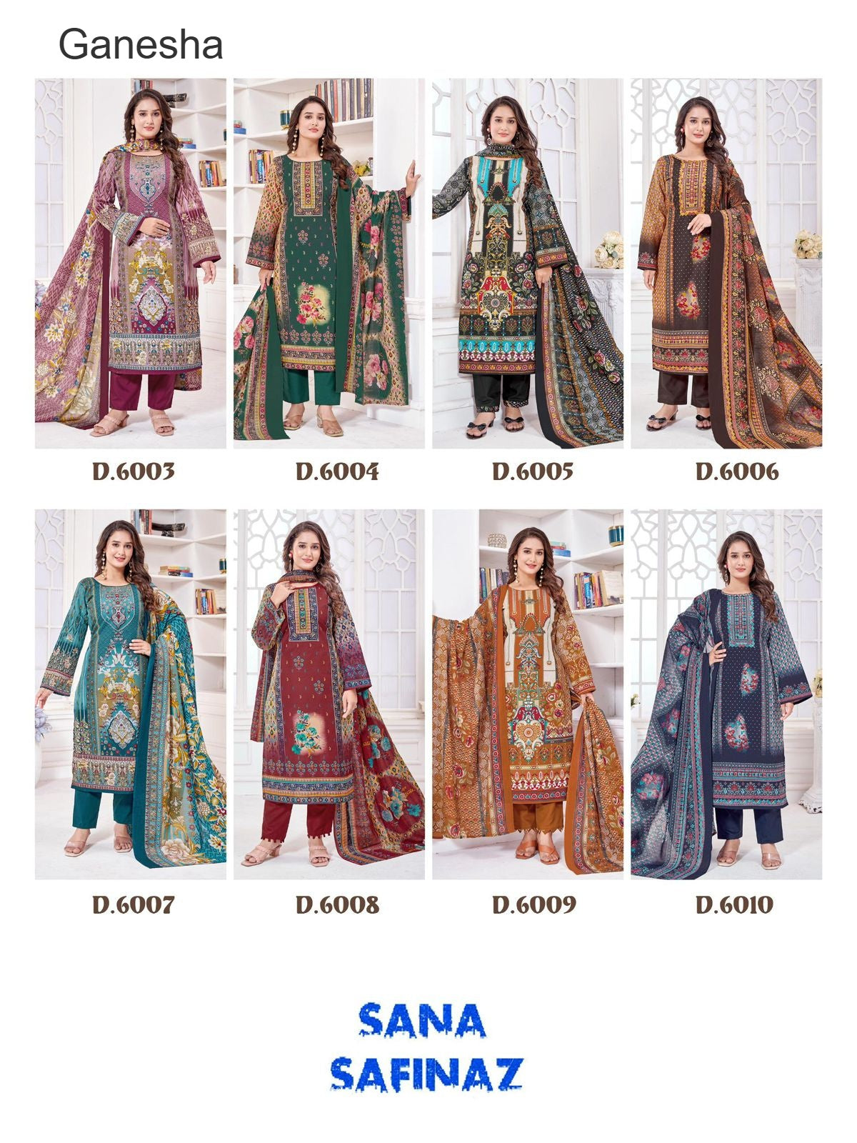 Sana Safinaz Vol 6 Ganesha Cotton Karachi Salwar Suits Wholesale Price