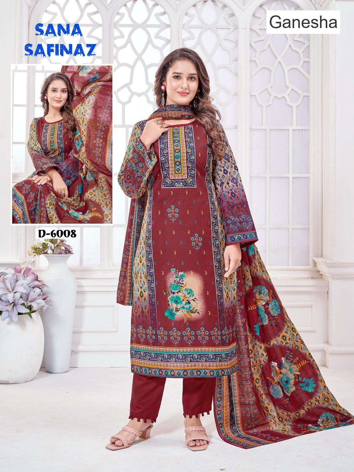 Sana Safinaz Vol 6 Ganesha Cotton Karachi Salwar Suits Wholesale Price