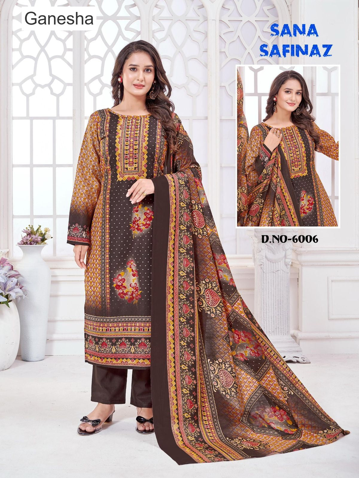 Sana Safinaz Vol 6 Ganesha Cotton Karachi Salwar Suits Wholesale Price