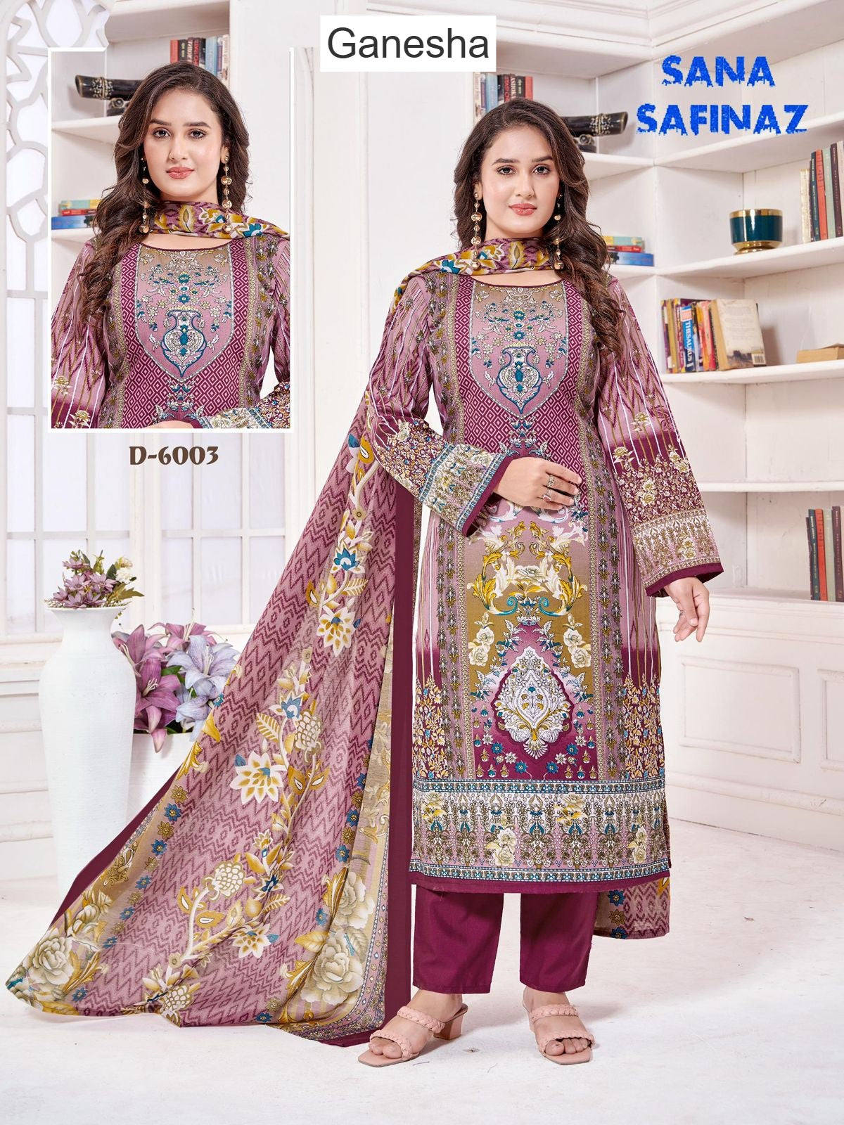 Sana Safinaz Vol 6 Ganesha Cotton Karachi Salwar Suits Wholesale Price