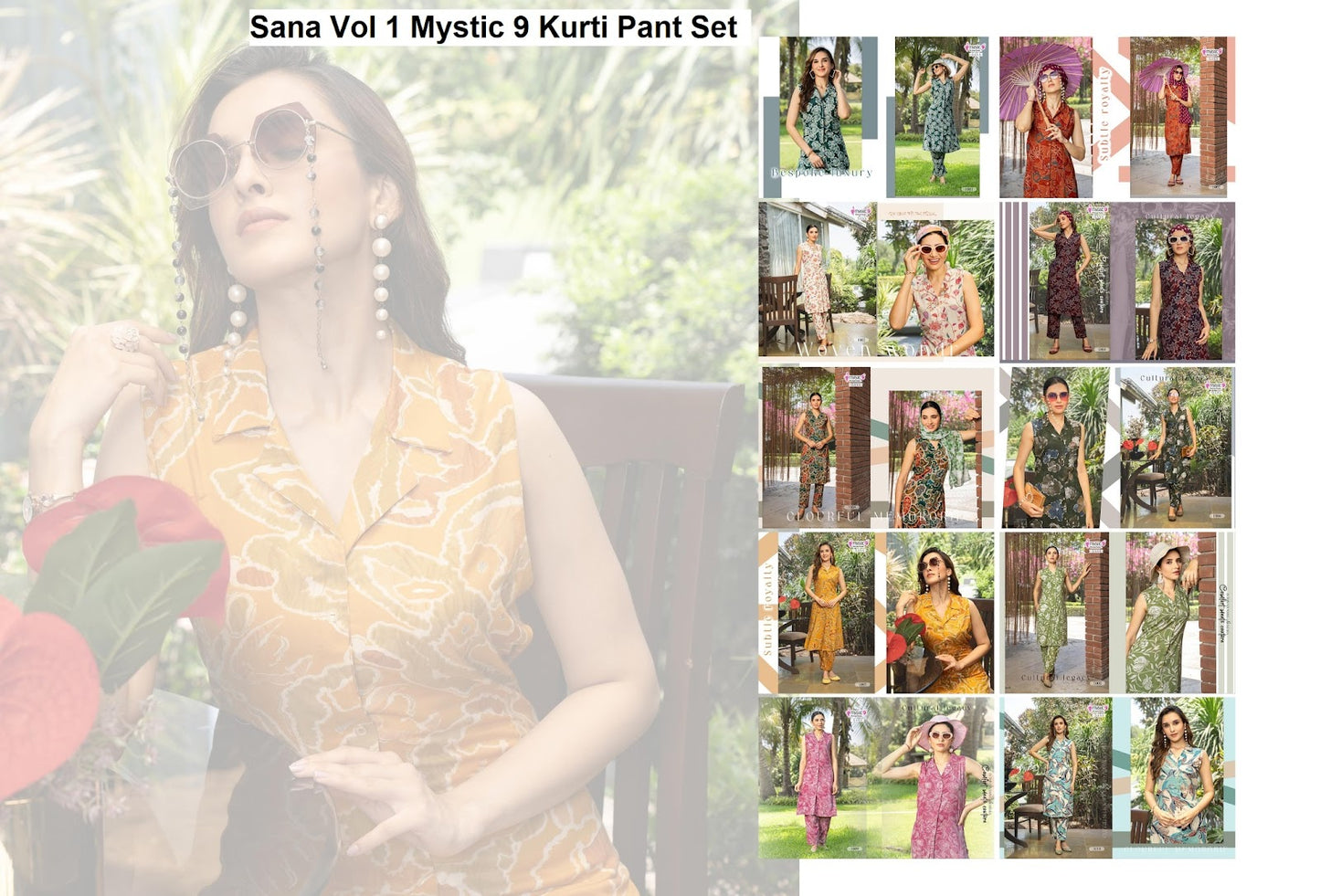 Sana Vol 1 Mystic 9 Rayon Kurti Pant Set Wholesale Price