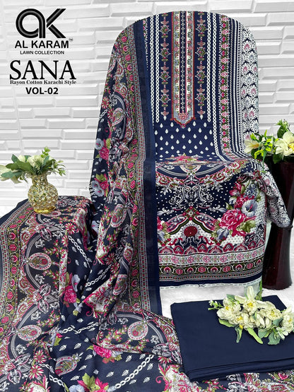 Sana Vol 2 Al Karam Reyon Karachi Salwar Suits Wholesaler Ahmedabad