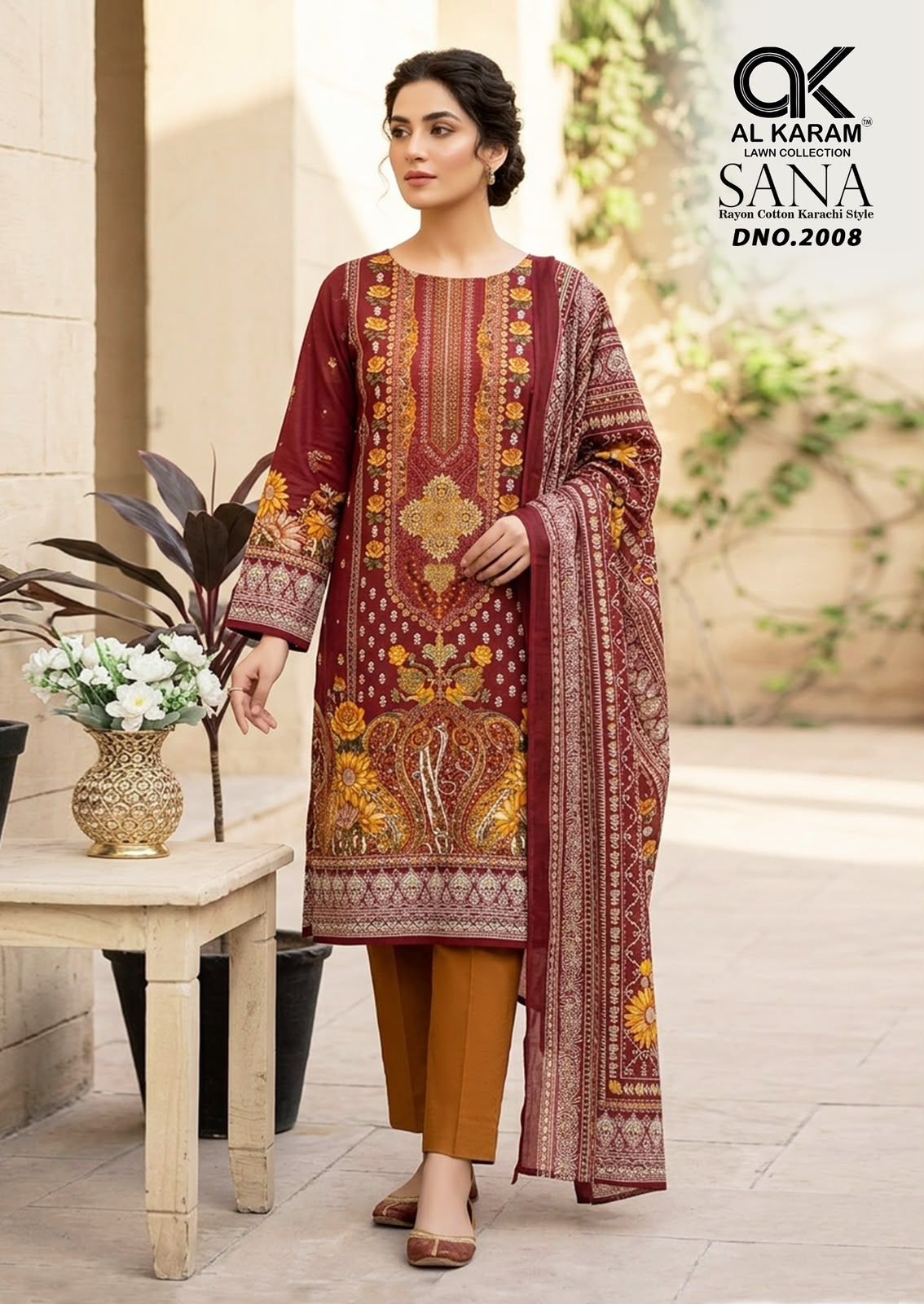 Sana Vol 2 Al Karam Reyon Karachi Salwar Suits Wholesaler Ahmedabad