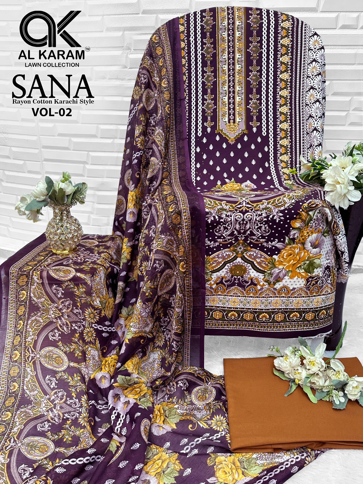 Sana Vol 2 Al Karam Reyon Karachi Salwar Suits Wholesaler Ahmedabad