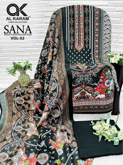 Sana Vol 2 Al Karam Reyon Karachi Salwar Suits Wholesaler Ahmedabad