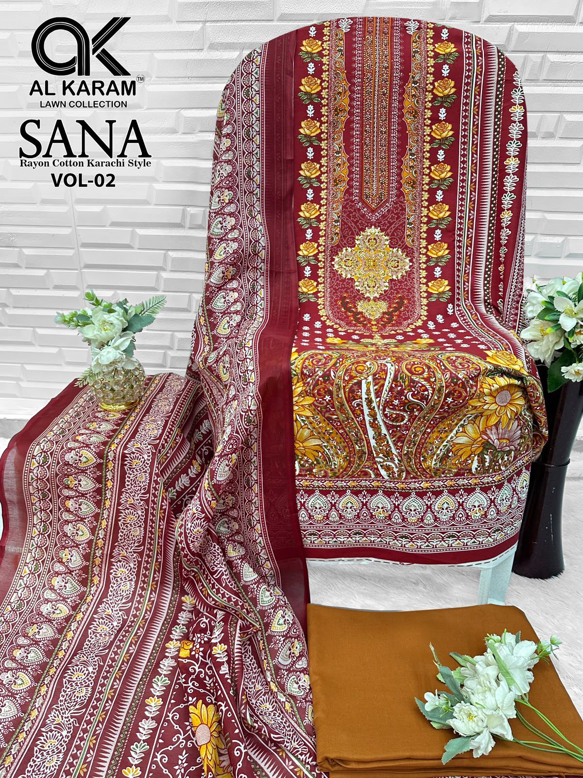 Sana Vol 2 Al Karam Reyon Karachi Salwar Suits Wholesaler Ahmedabad