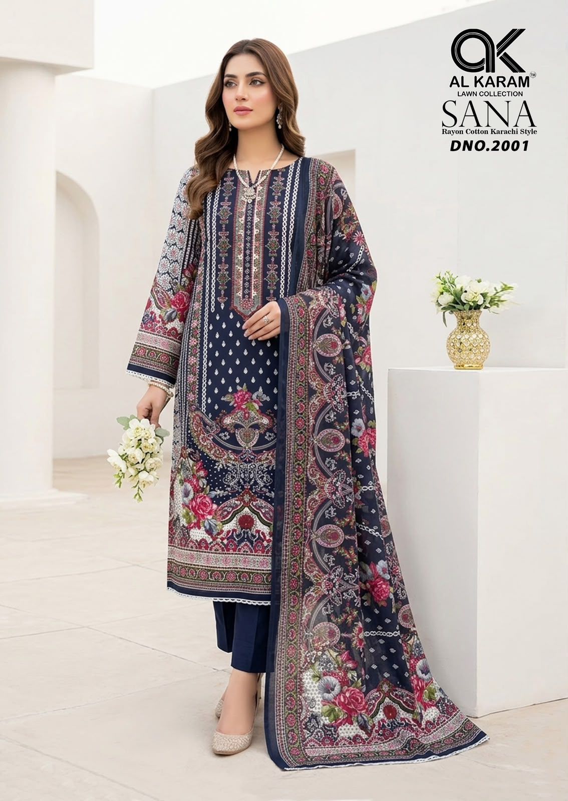 Sana Vol 2 Al Karam Reyon Karachi Salwar Suits Wholesaler Ahmedabad