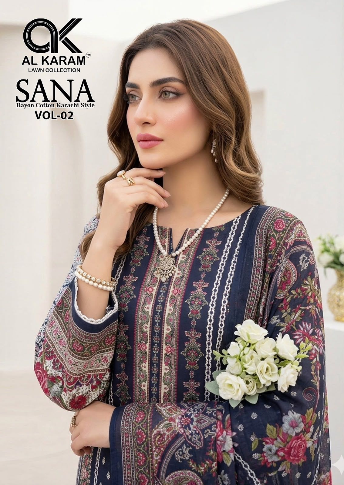 Sana Vol 2 Al Karam Reyon Karachi Salwar Suits Wholesaler Ahmedabad
