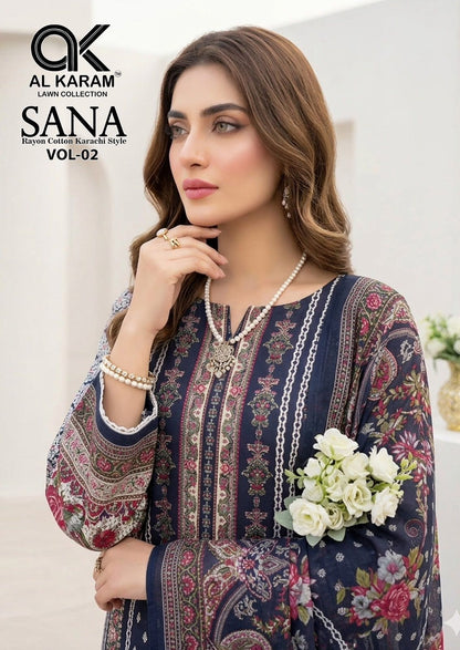 Sana Vol 2 Al Karam Reyon Karachi Salwar Suits Wholesaler Ahmedabad