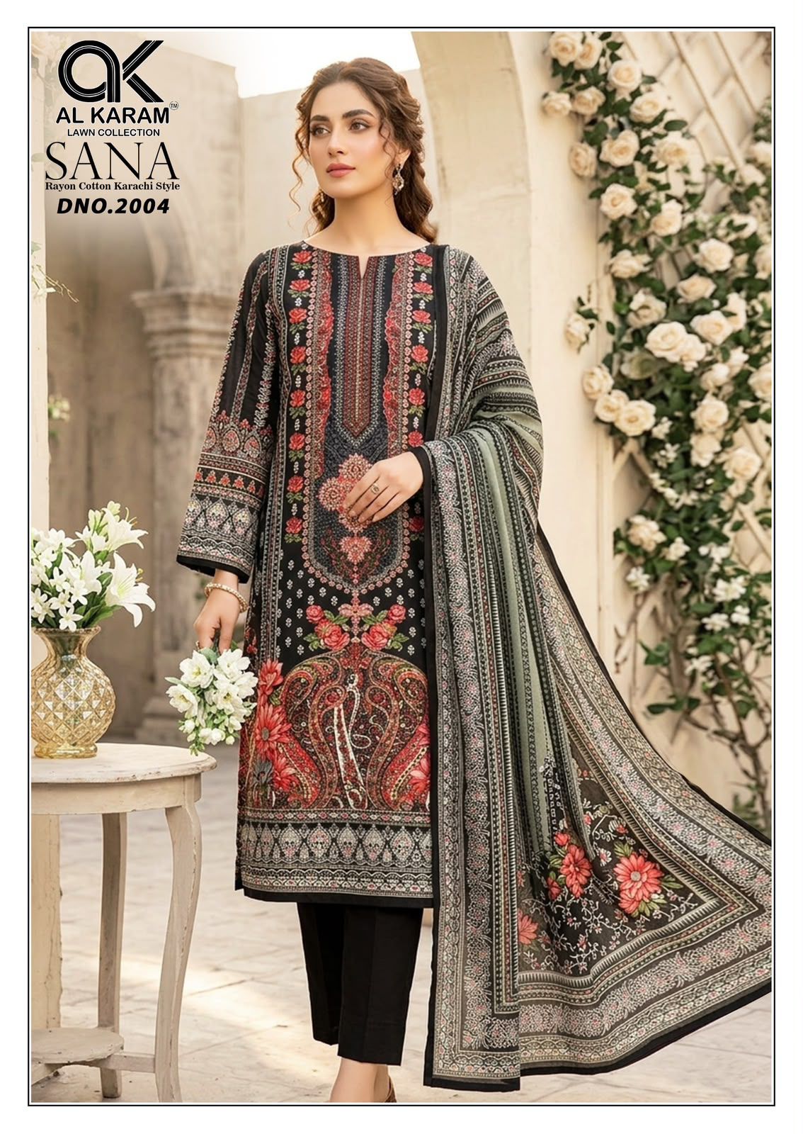 Sana Vol 2 Al Karam Reyon Karachi Salwar Suits Wholesaler Ahmedabad