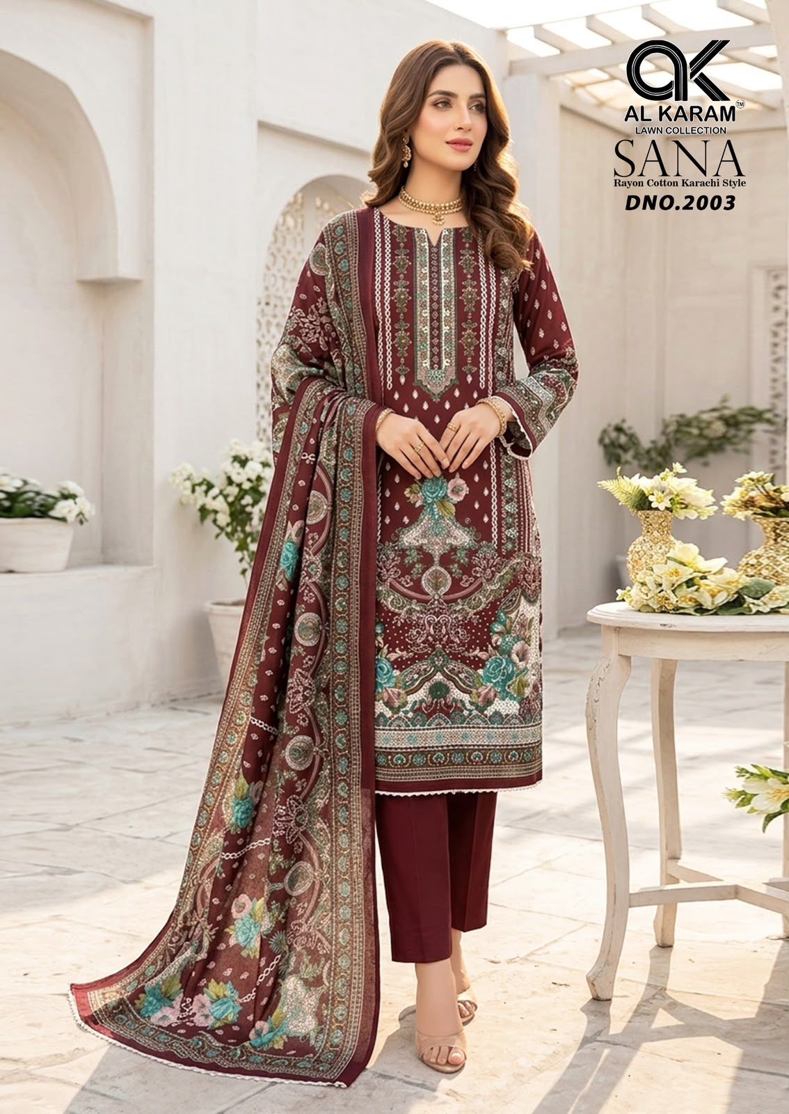 Sana Vol 2 Al Karam Reyon Karachi Salwar Suits Wholesaler Ahmedabad