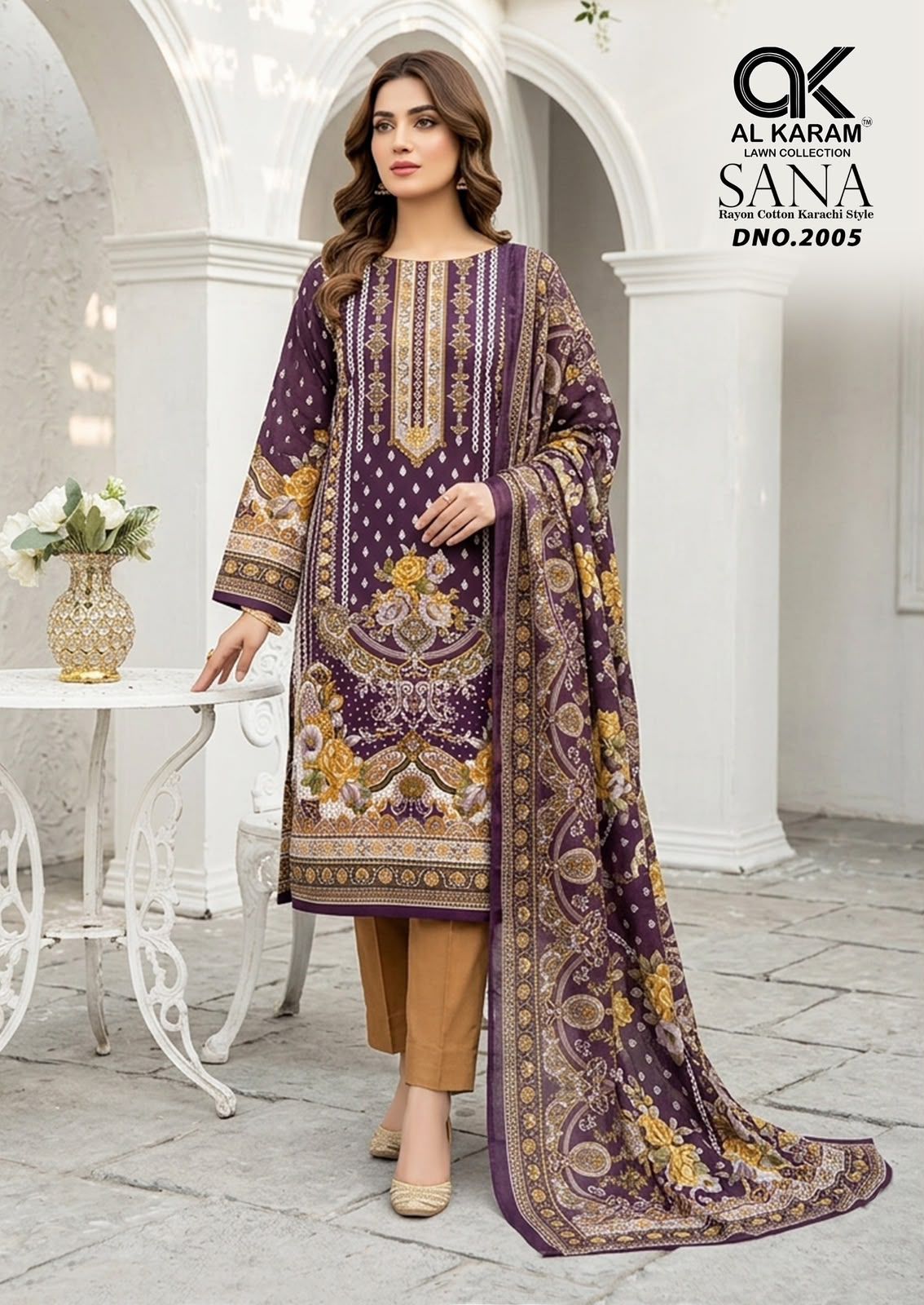 Sana Vol 2 Al Karam Reyon Karachi Salwar Suits Wholesaler Ahmedabad