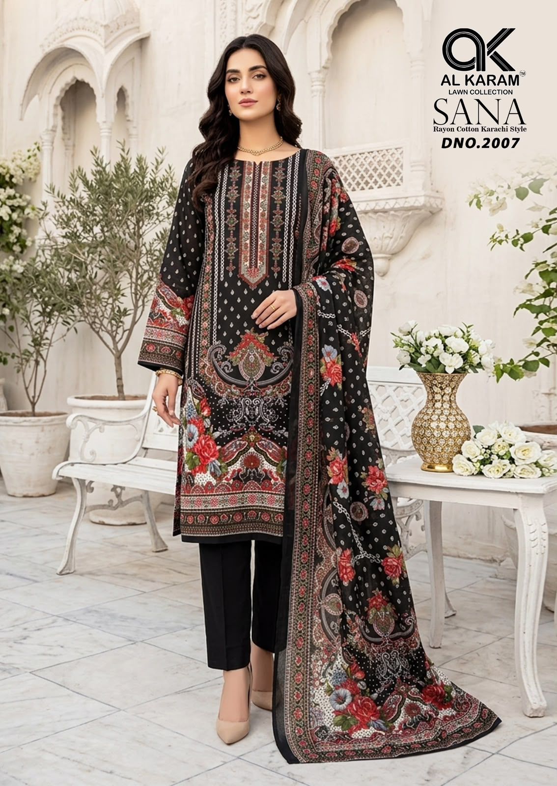 Sana Vol 2 Al Karam Reyon Karachi Salwar Suits Wholesaler Ahmedabad