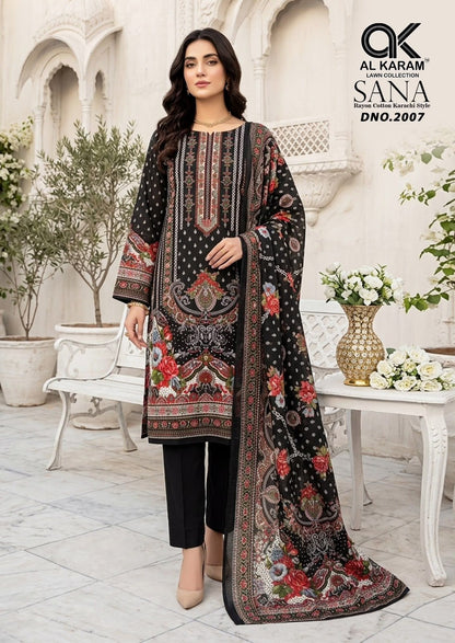 Sana Vol 2 Al Karam Reyon Karachi Salwar Suits Wholesaler Ahmedabad