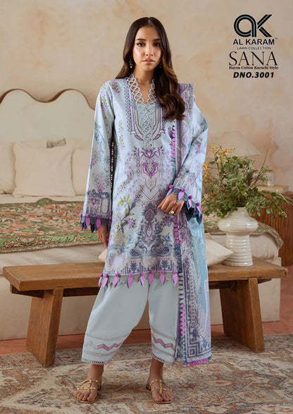 Sana Vol 3 Al Karam Reyon Karachi Salwar Suits Wholesaler