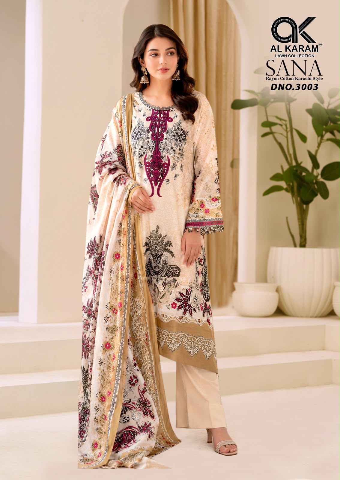 Sana Vol 3 Al Karam Reyon Karachi Salwar Suits Wholesaler