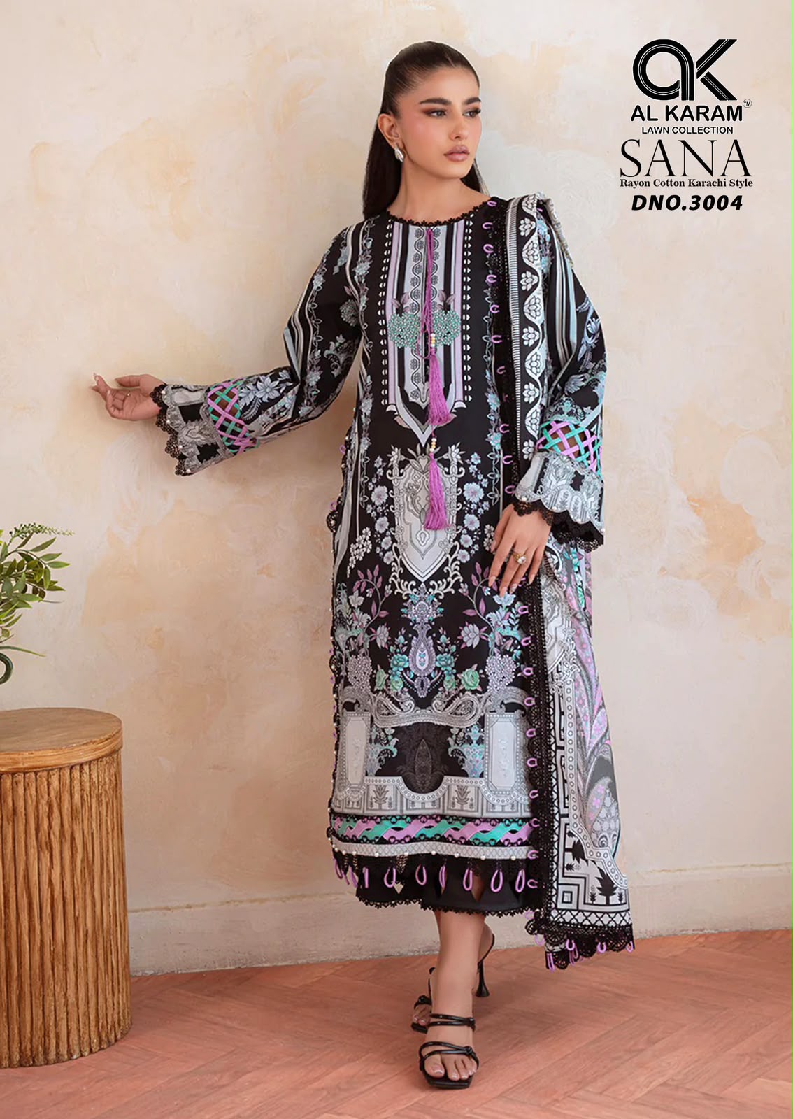 Sana Vol 3 Al Karam Reyon Karachi Salwar Suits Wholesaler