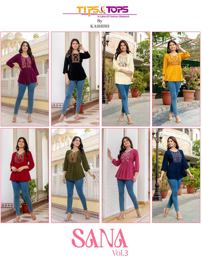 Sana Vol 3 Tips Tops Reyon Fancy Tops Manufacturer Ahmedabad