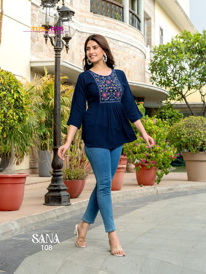 Sana Vol 3 Tips Tops Reyon Fancy Tops Manufacturer Ahmedabad