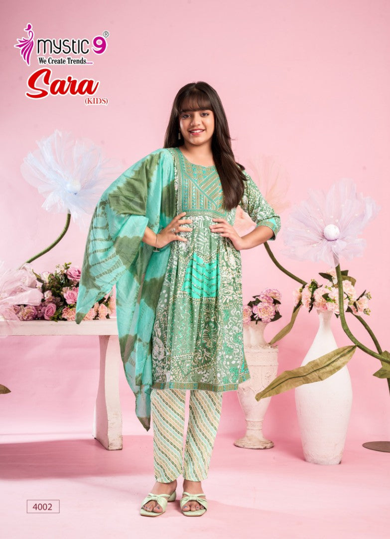 Sana Vol 4 Mystic 9 Rayon Girls Readymade Pant Suits Wholesale Price