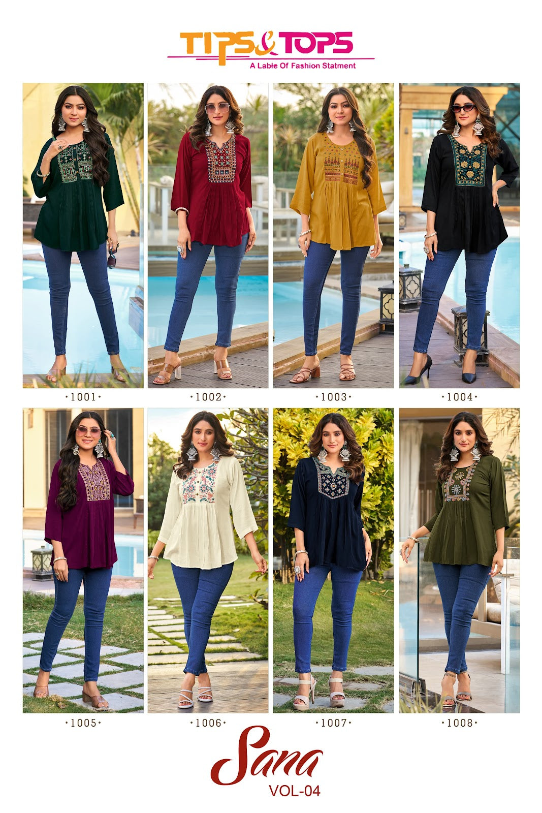 Sana Vol 4 Tips Tops Reyon Fancy Tops Wholesale Price