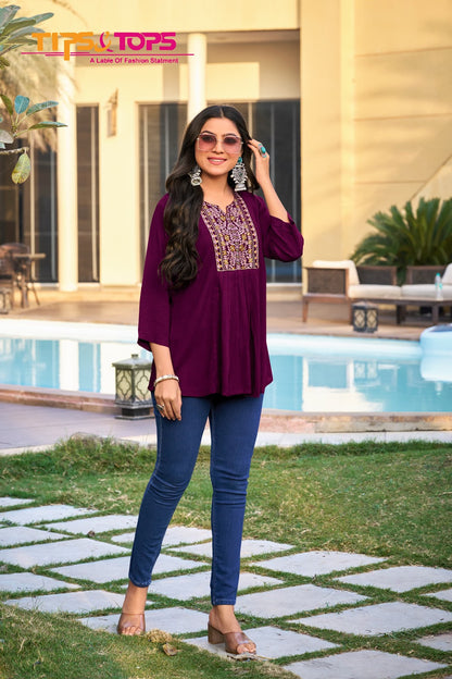 Sana Vol 4 Tips Tops Reyon Fancy Tops Wholesale Price