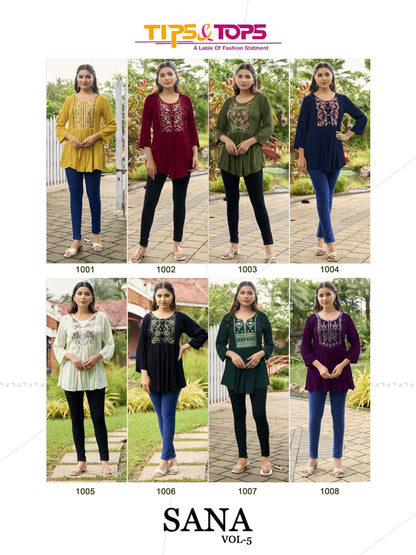 Sana Vol 5 Tips Tops Wrinkle Fancy Tops Wholesaler