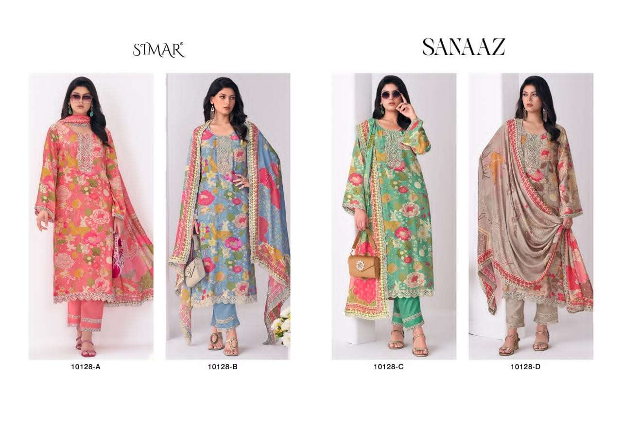 Sanaaz Simar Viscose Muslin Pant Style Suits Manufacturer Gujarat