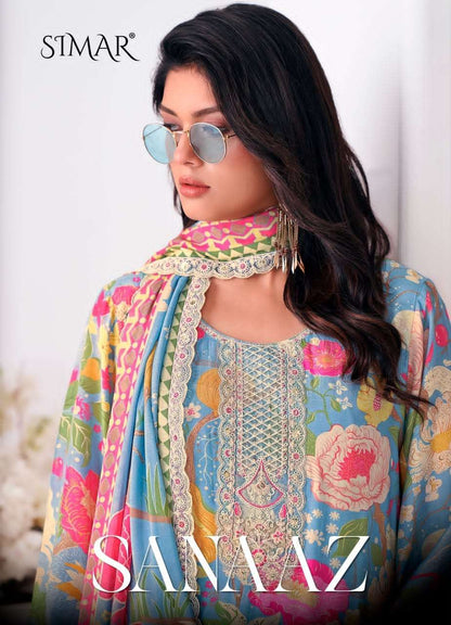 Sanaaz Simar Viscose Muslin Pant Style Suits Manufacturer Gujarat