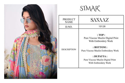 Sanaaz Simar Viscose Muslin Pant Style Suits Manufacturer Gujarat