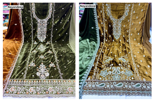 Sanam Nayandeep Viscose Velvet Suits Manufacturer