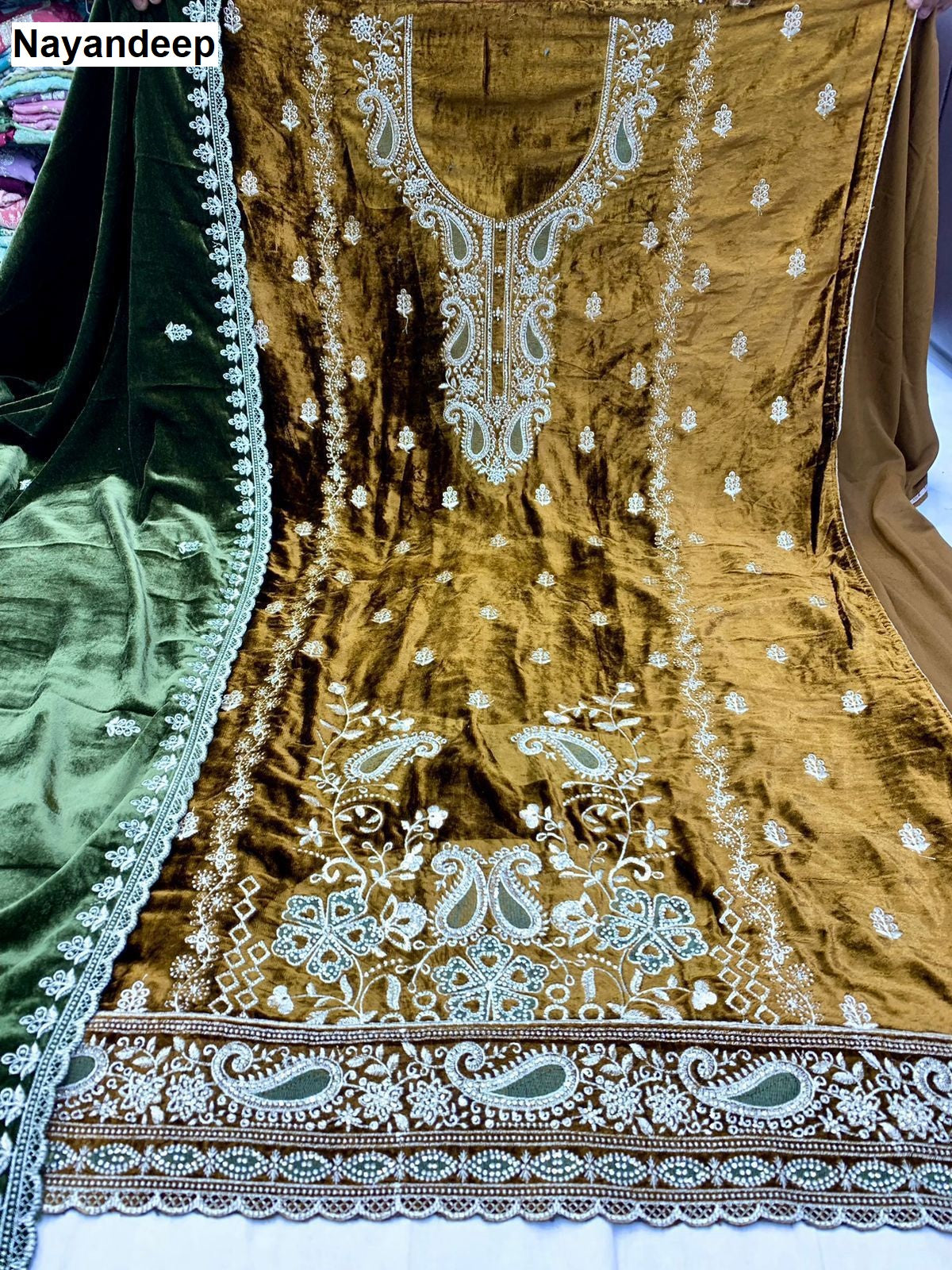 Sanam Nayandeep Viscose Velvet Suits Manufacturer