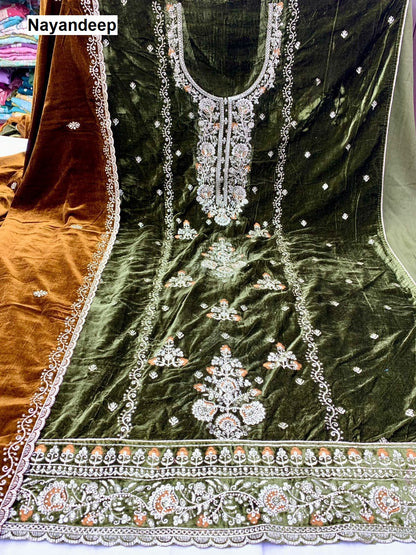 Sanam Nayandeep Viscose Velvet Suits Manufacturer