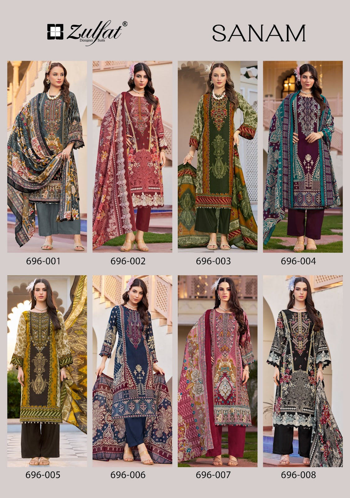 Sanam Zulfat Designer Rayon Karachi Salwar Suits Supplier Ahmedabad