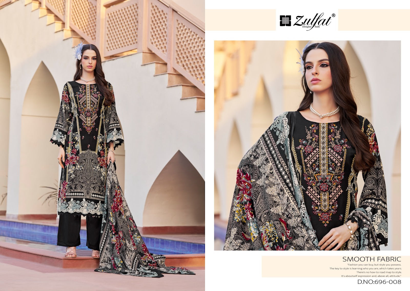 Sanam Zulfat Designer Rayon Karachi Salwar Suits Supplier Ahmedabad