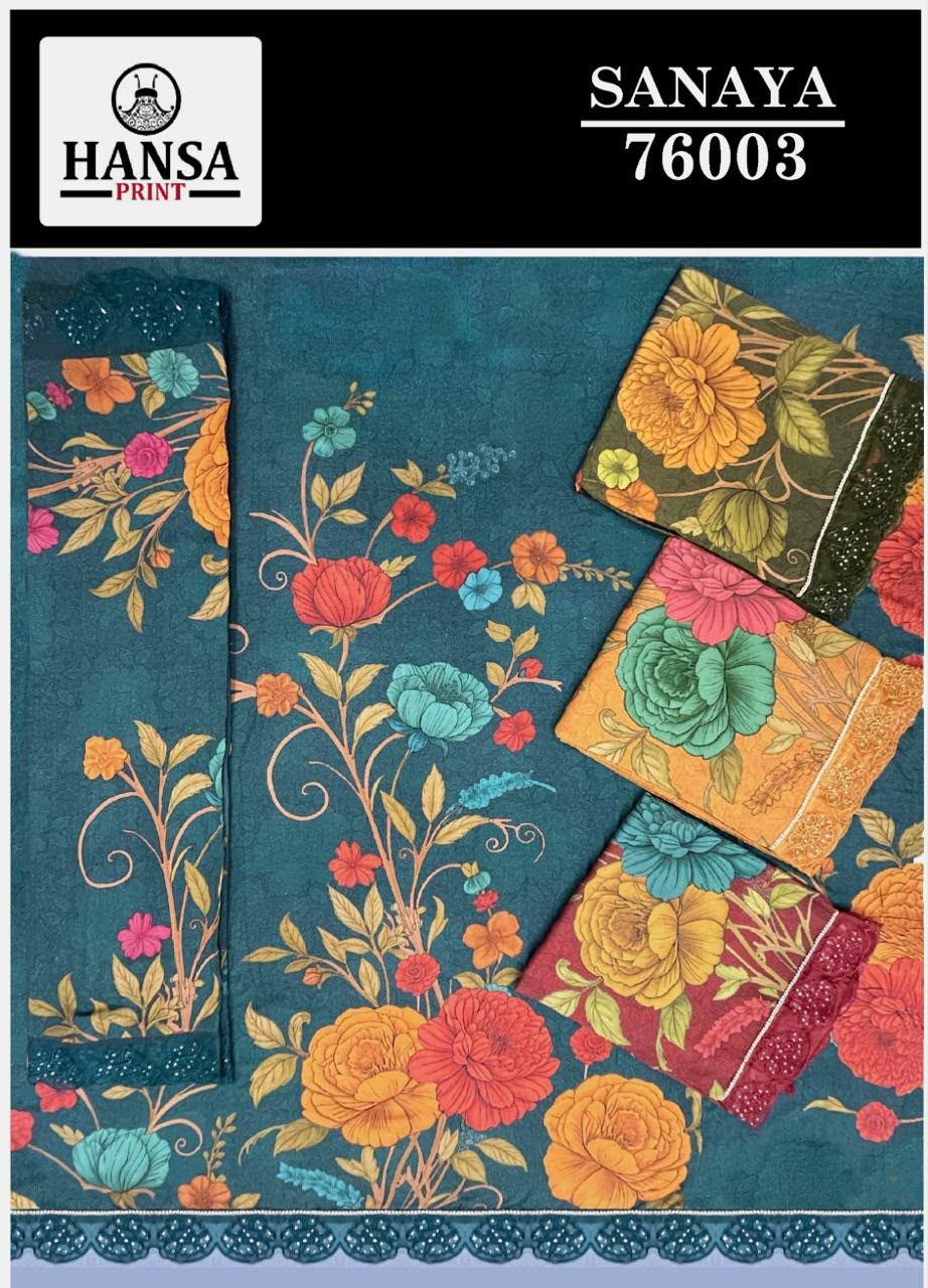 Sanaya 76003 Hansa Prints Muslin Pant Style Suits Wholesale