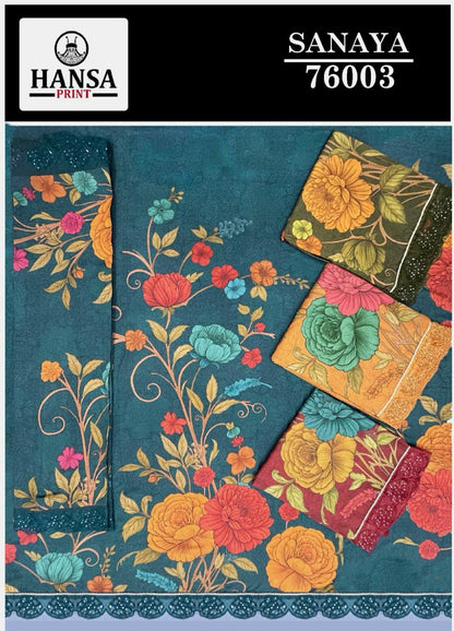 Sanaya 76003 Hansa Prints Muslin Pant Style Suits Wholesale