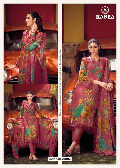 Sanaya 76003 Hansa Prints Muslin Pant Style Suits Wholesale