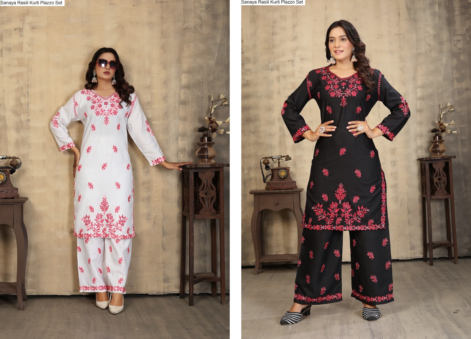 Sanaya Rasili Rayon Slub Kurti Plazzo Set Exporter