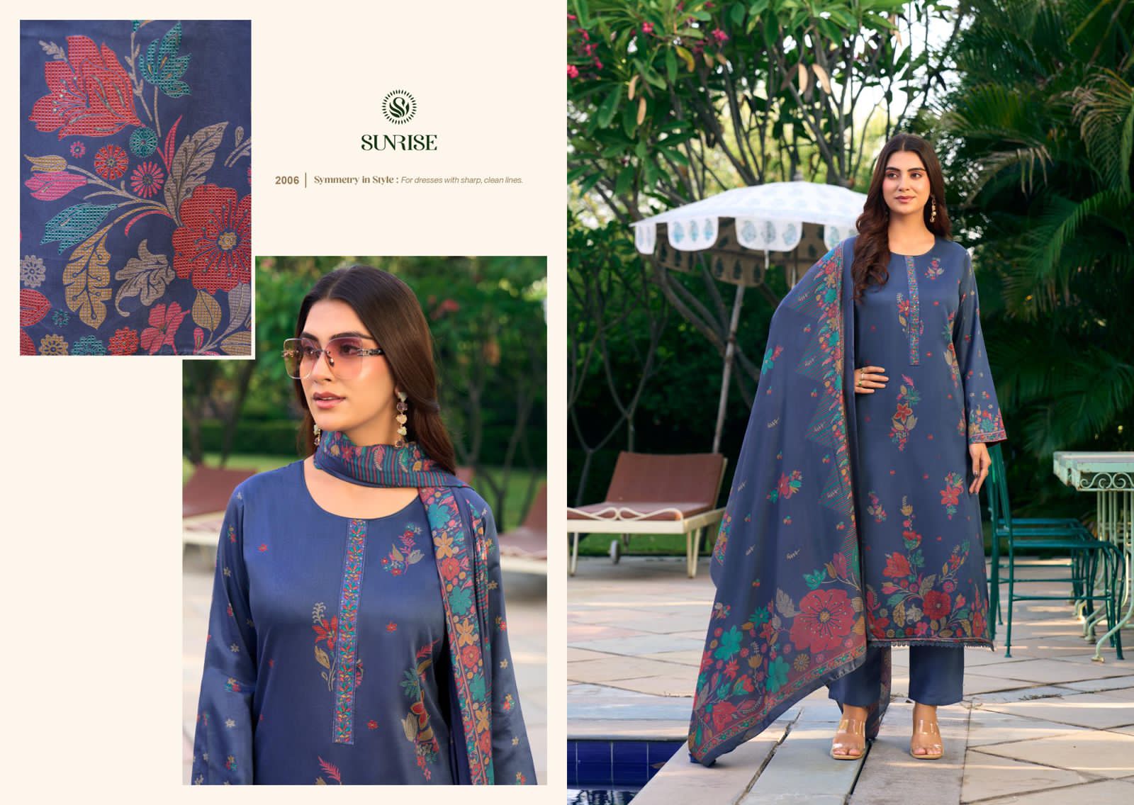 Sanaya Vol 2 Sunrise Jam Satin Pant Style Suits Exporter Ahmedabad