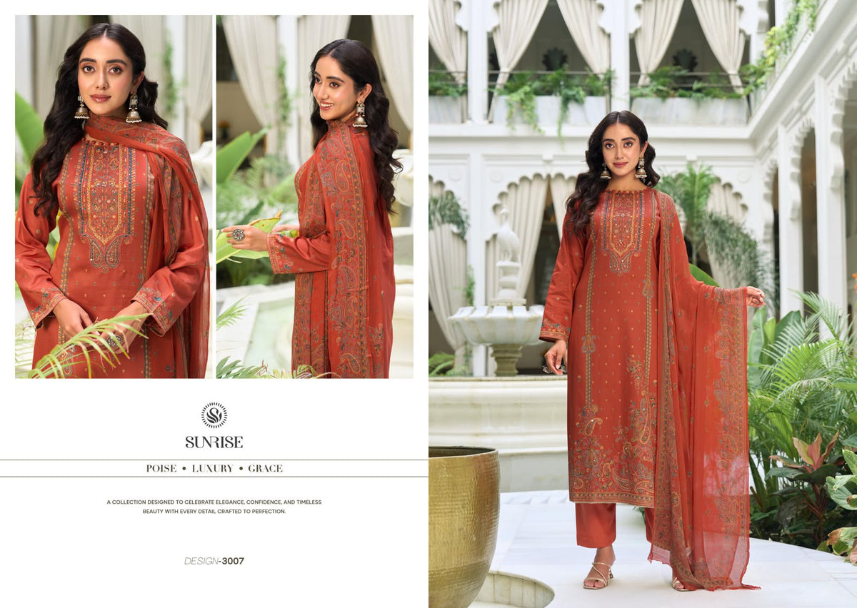 Sanaya Vol 3 Sunrise Jam Satin Pant Style Suits Wholesale Price
