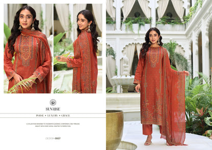 Sanaya Vol 3 Sunrise Jam Satin Pant Style Suits Wholesale Price