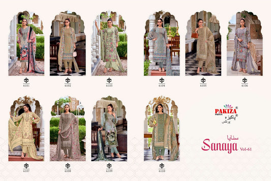 Sanaya Vol 61 Pakiza Prints Crepe Karachi Salwar Suits Supplier India