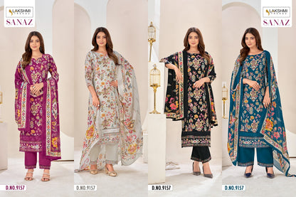 Sanaz 9157 Lakshmi Trendz Bemberg Muslin Pant Style Suits Manufacturer India
