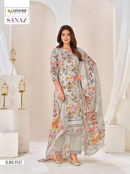Sanaz 9157 Lakshmi Trendz Bemberg Muslin Pant Style Suits Manufacturer India
