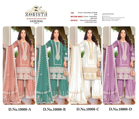 Sanchal Vol 1 Zorista Chinon Silk Pakistani Readymade Suits Exporter Gujarat