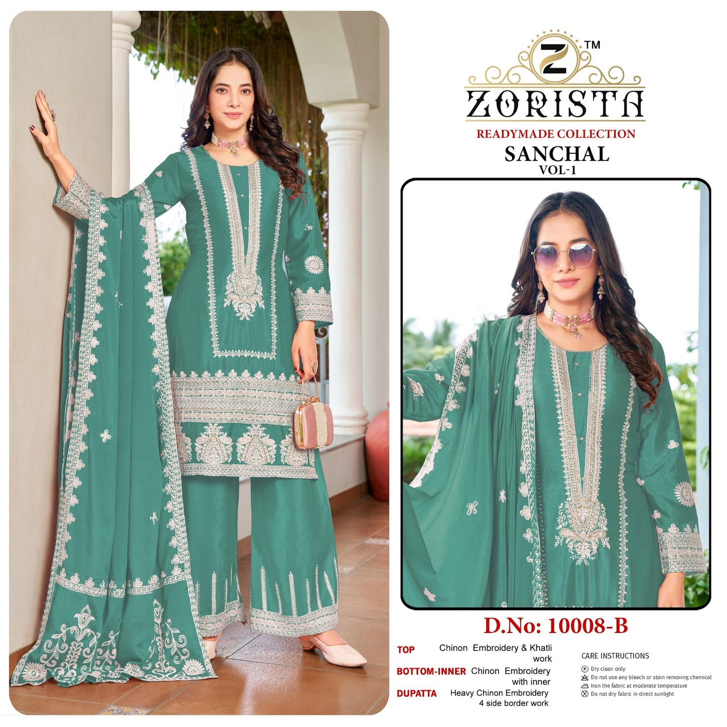 Sanchal Vol 1 Zorista Chinon Silk Pakistani Readymade Suits Exporter Gujarat