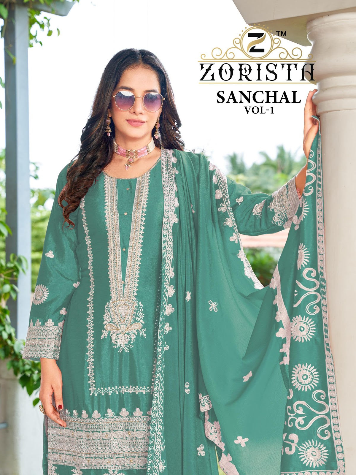 Sanchal Vol 1 Zorista Chinon Silk Pakistani Readymade Suits Exporter Gujarat
