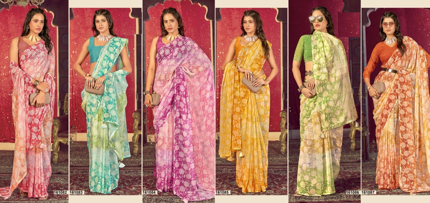 Sanchali Vol 11 Vallabhi Prints Georgette Sarees Supplier Ahmedabad