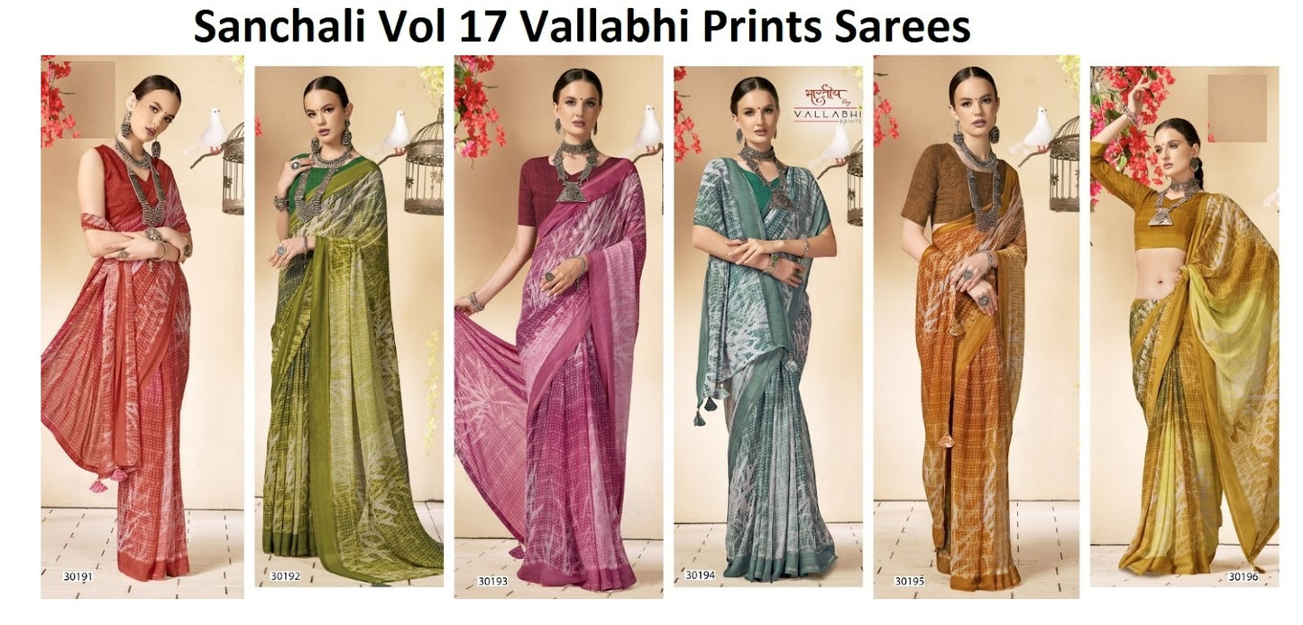 Sanchali Vol 17 Vallabhi Prints Georgette Sarees Supplier Gujarat